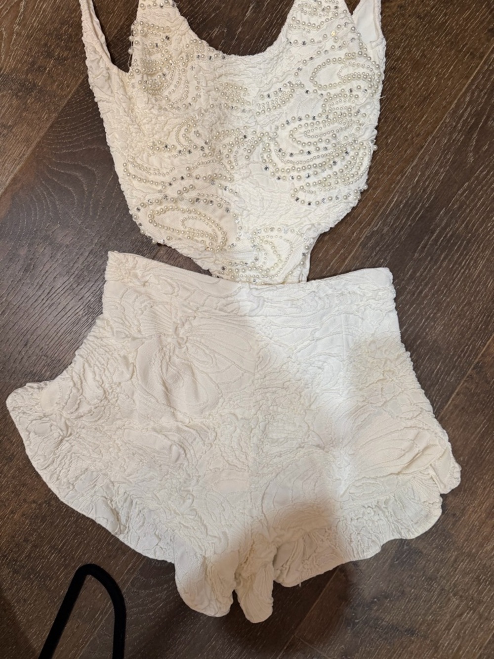 Patbo beaded one piece body suit & shorts S/M - Picture 4 of 9